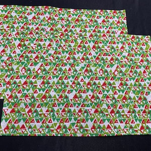 NEW Christmas Diamond Print Cotton Linen Canvas Placemats, Set of 2, Holiday Deco