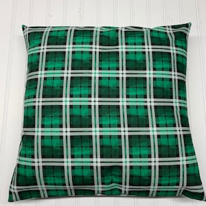 Green Black White Plaid Cotton Pillow Cover/18&quot; x 18&quot;/16&quot; x 16&quot;/St Patrick&#39;s Day