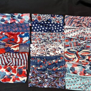 20  More Different Patriotic USA Women&#39;s Stretchy Twisted Knot  Headband, Head Wrap, knit fabric, One Size Fits  All- Also for Teen Girls