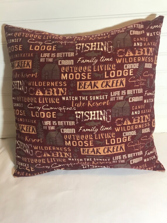 Bear Creek Words Cabin Flannel Pillow Cover 18 X Etsy