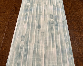 New Amelie Water Turquoise Aqua Cotton Canvas Linen Table Runner, Various Lengths/