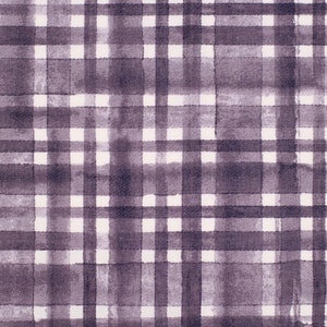 May include: A white background with a purple and white plaid pattern. The pattern is made up of thin lines that are slightly faded.