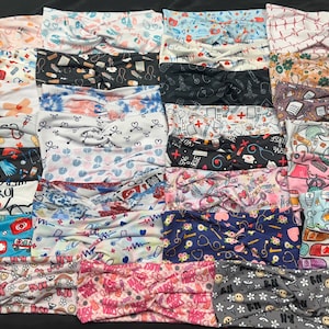 34 Different Medical, Nurse,  Doctor, Baby, Heartbeat, EKG,  Women&#39;s Stretchy Twisted Knot Turban Headband, one size fits most