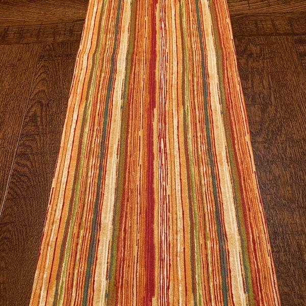 Multi Ombre Orange Tan Tones  Linen Table Runner, Various Lengths/Fall/Autumn