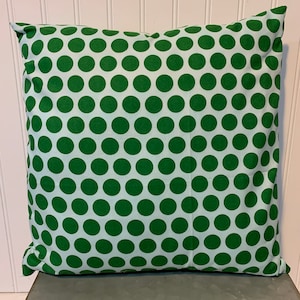 Green Polka Dot /16&quot; x 16&quot;/ 18&quot; x 18&quot;/ Cotton Pillow Cover/Winter Pillow Cover