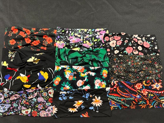 Fashion Black Multicolor Logo Knot Headband Flower Black Headband Knot Headband for Women Floral Twisted  main image 3