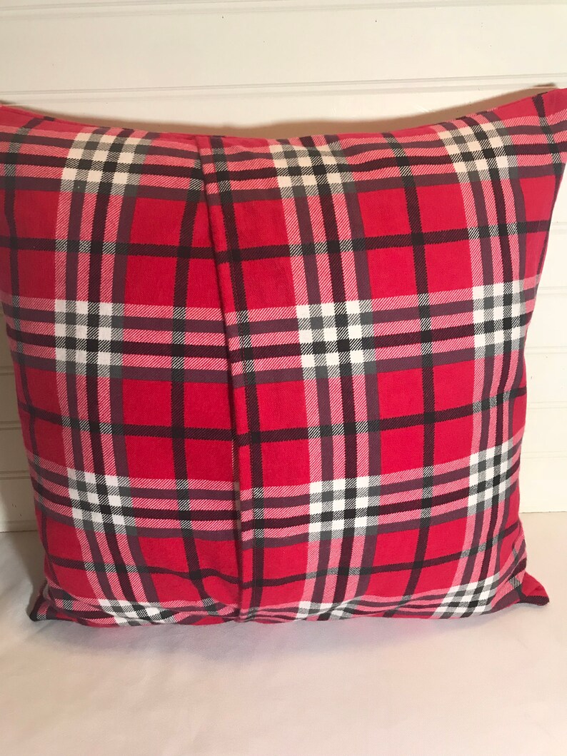 Red White and Black Plaid Flannel Pillow Cover/ 18 X Etsy