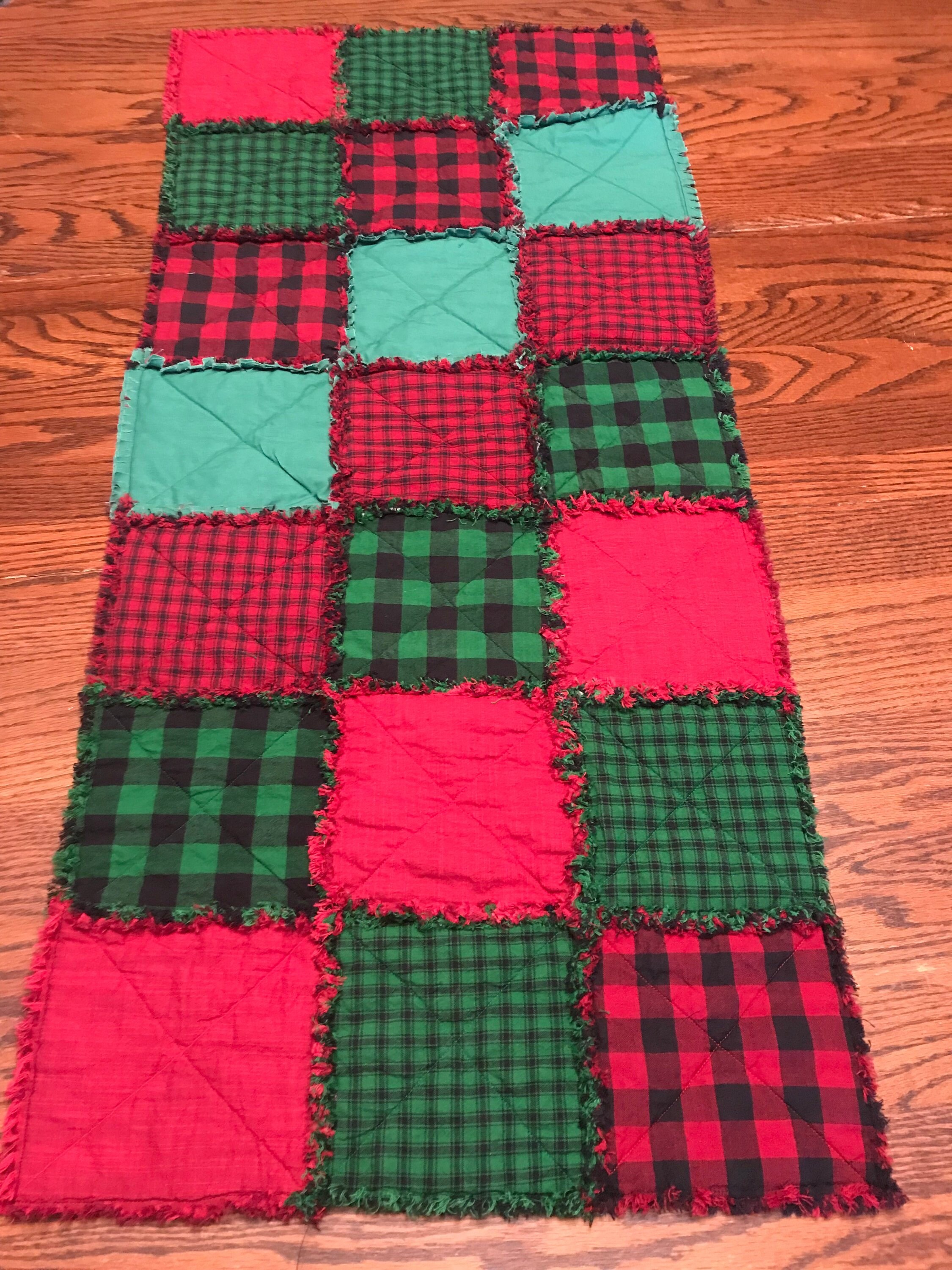 Rag Table Runner/Handmade/Country/Rustic/Primitive/Christmas Etsy