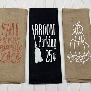 Funny Towels, Kitchen Towel, Linen Towel, Funny Kitchen Towel, Dish Towel, Tea Towel, Hostess Gift, Fall Halloween
