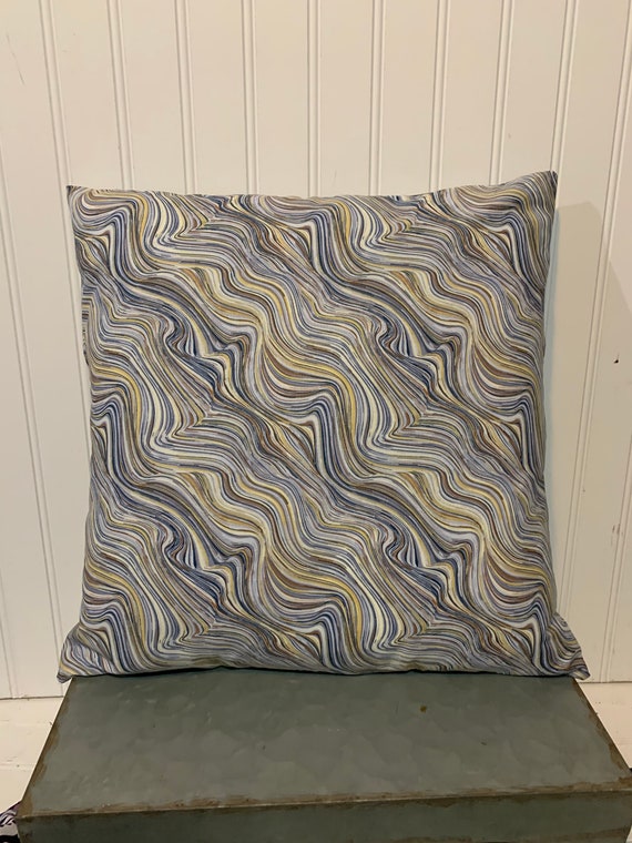 Gray and Blue Illusions Cotton Pillow Cover/ 18 x | Etsy