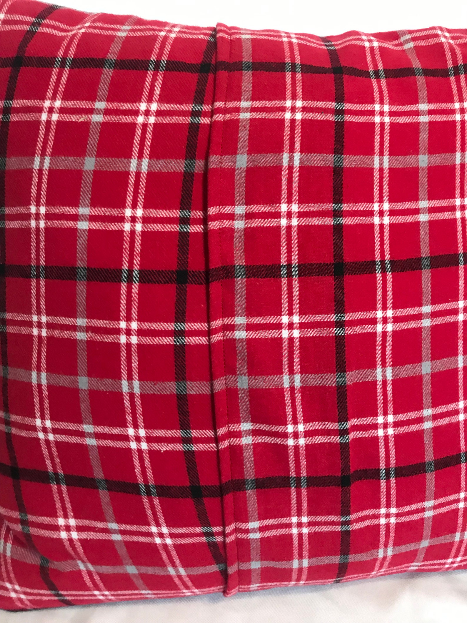 Red With Black Stripe Plaid/ 16 X 16/18 X Etsy