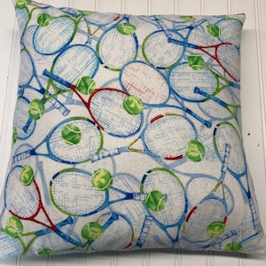 Tennis on White Flannel/16&quot; x 16&quot;/18&quot;x18&quot;/Sports