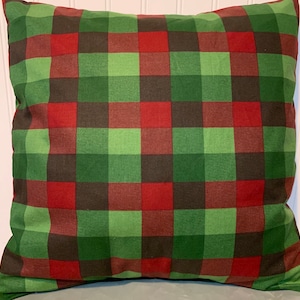 The Perfect Red and Green Plaid/16&quot;x 16&quot;/  18&quot; x 18&quot;/20&quot;x 20&quot;/ Cotton Pillow Cover/Accent Pillow/Christmas Pillow