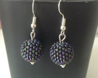 Ball 3D peyote stitch earrings