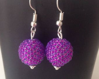 Ball 3D peyote stitch earrings