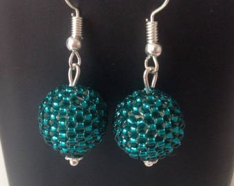 Ball 3D peyote stitch earrings