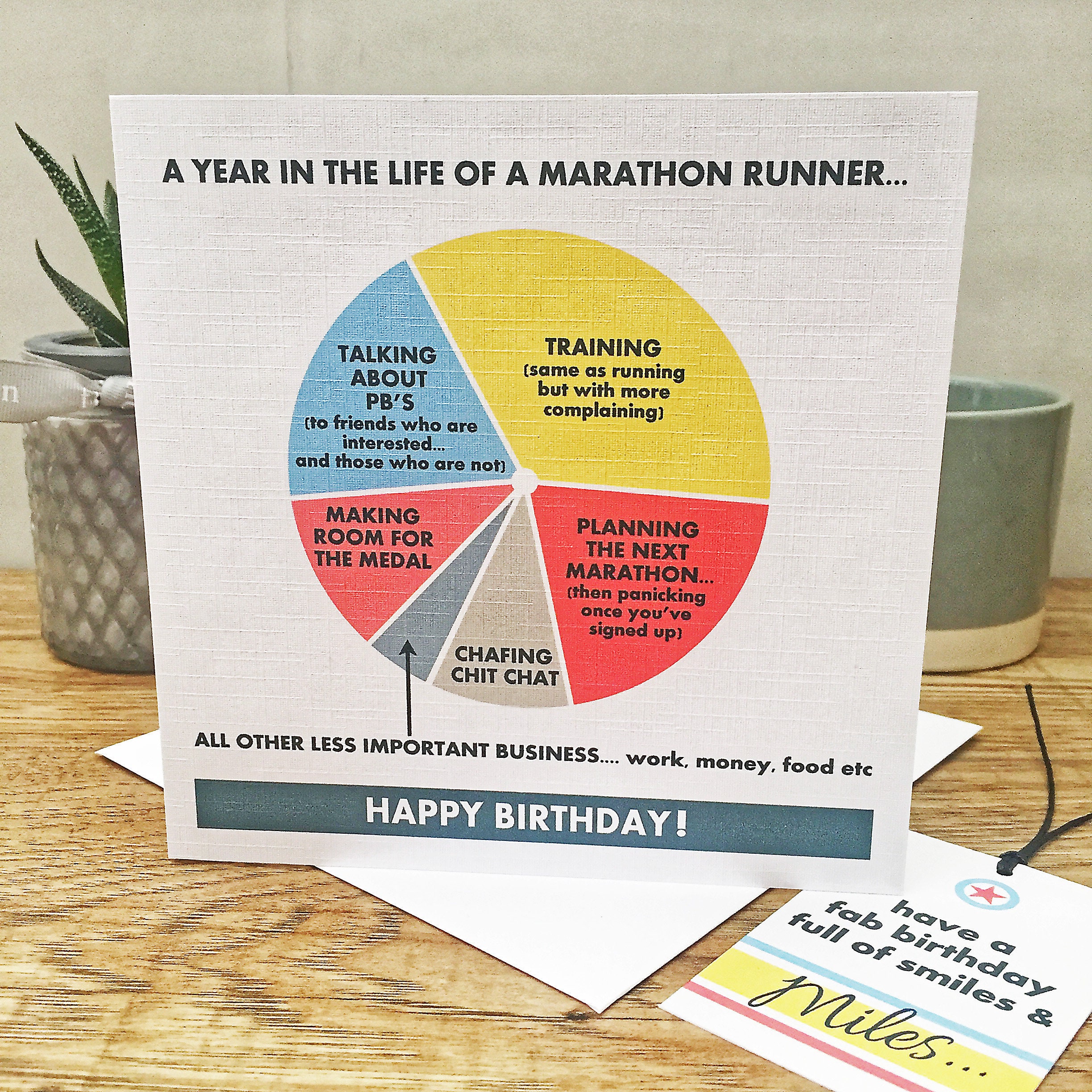 Runner Birthday Card and Gift Tag. Marathon Runner Birthday Etsy