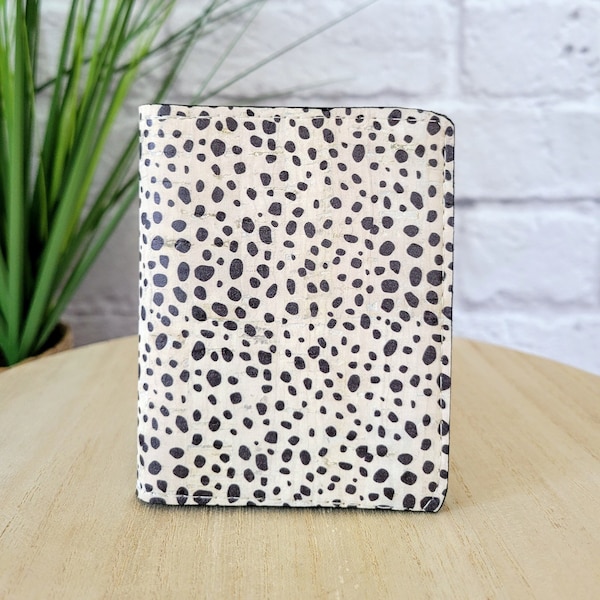 Black and white wallet, Cork Wallet, Vegan wallet for women, Credit card holder, Small cute wallet, Mini wallet purse, Cork gift idea