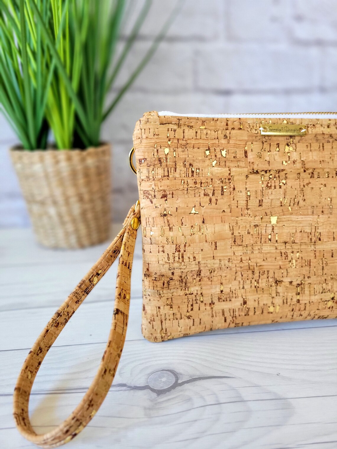 Cork Purse Cork Wallet Cork Bag Cork Wristlet Cork Clutch Etsy