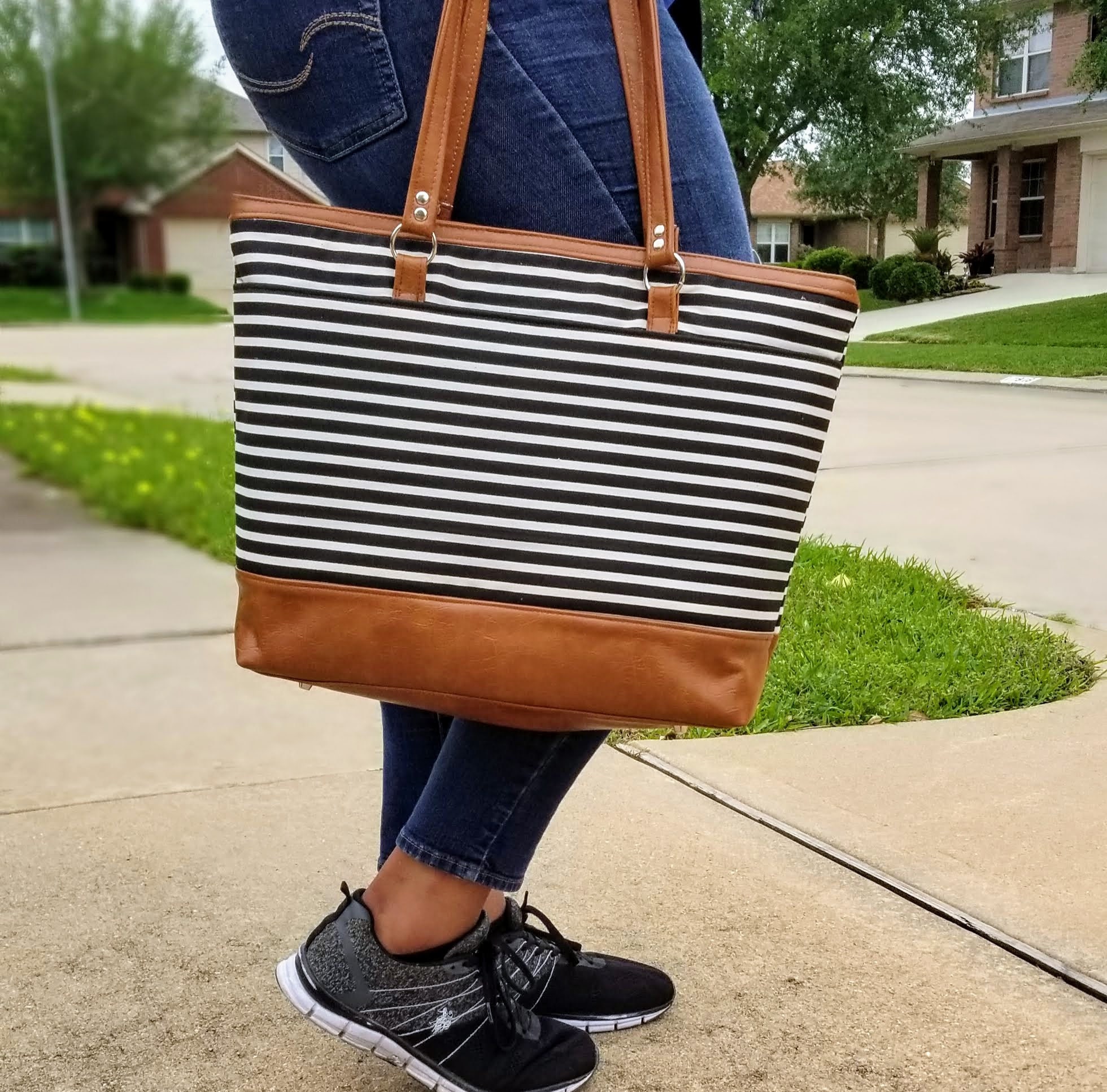 Work Bag Women, Work Tote, Laptop Bag, Everyday Bag, Travel Bag, Faux Leather Bag, Canvas Bag ...