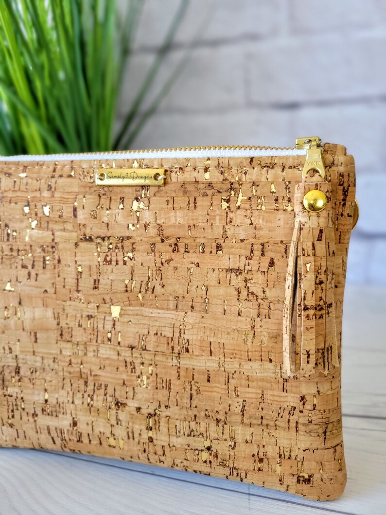 Cork Purse Cork Wallet Cork Bag Cork Wristlet Cork Clutch Etsy