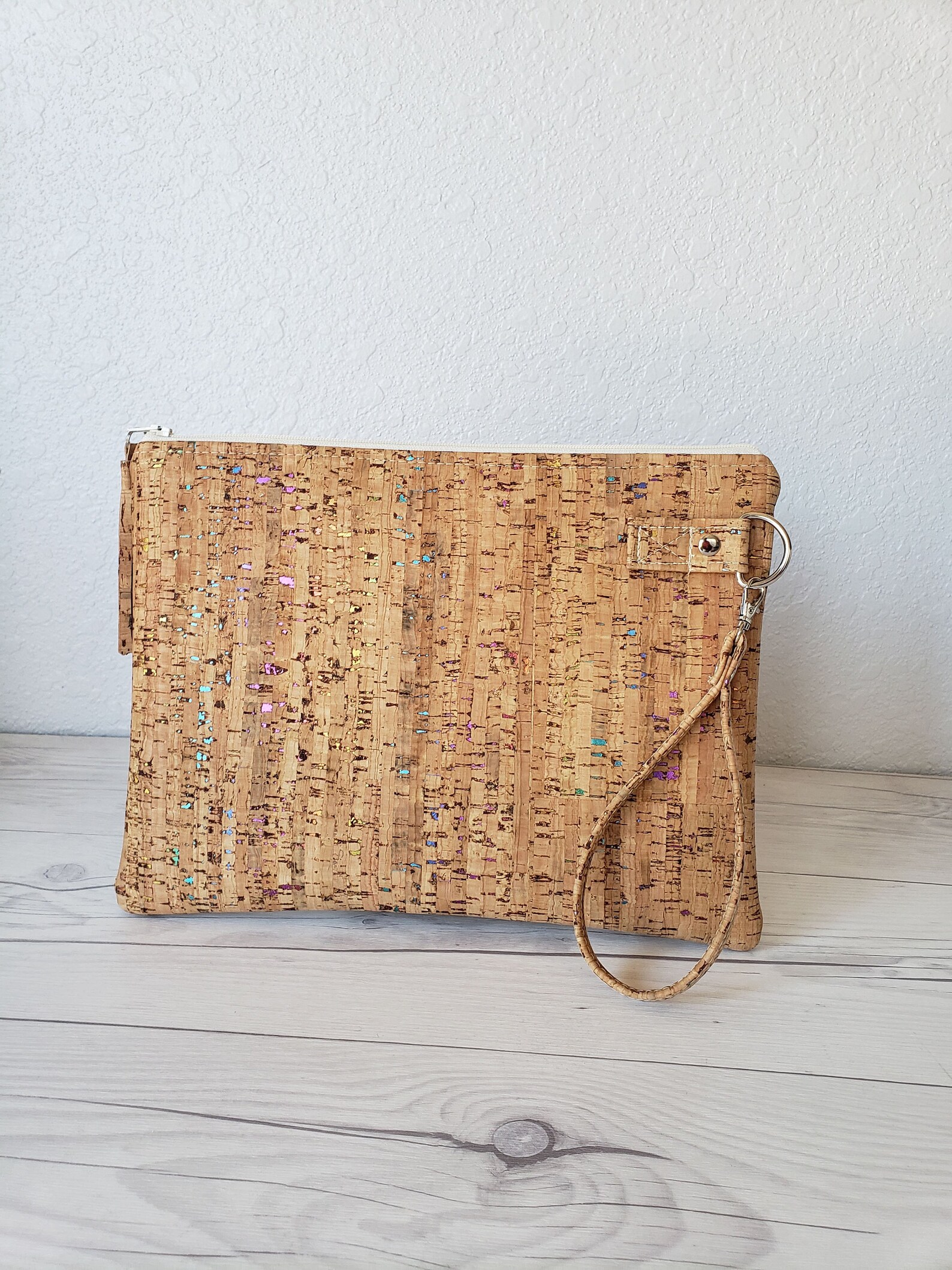Cork Purse Cork Wallet Cork Bag Cork Wristlet Cork Clutch Etsy