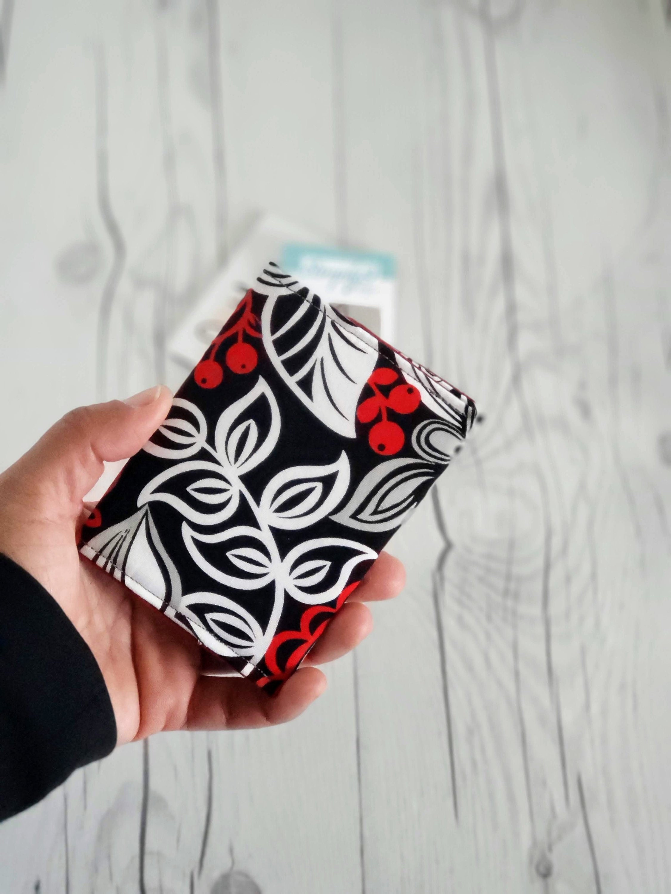 Floral Wallet Gray Wallet Slim Wallet Small Women Wallet Business Card Wallet Credit Card Wallet Credit Card Case Wallet Keychain
