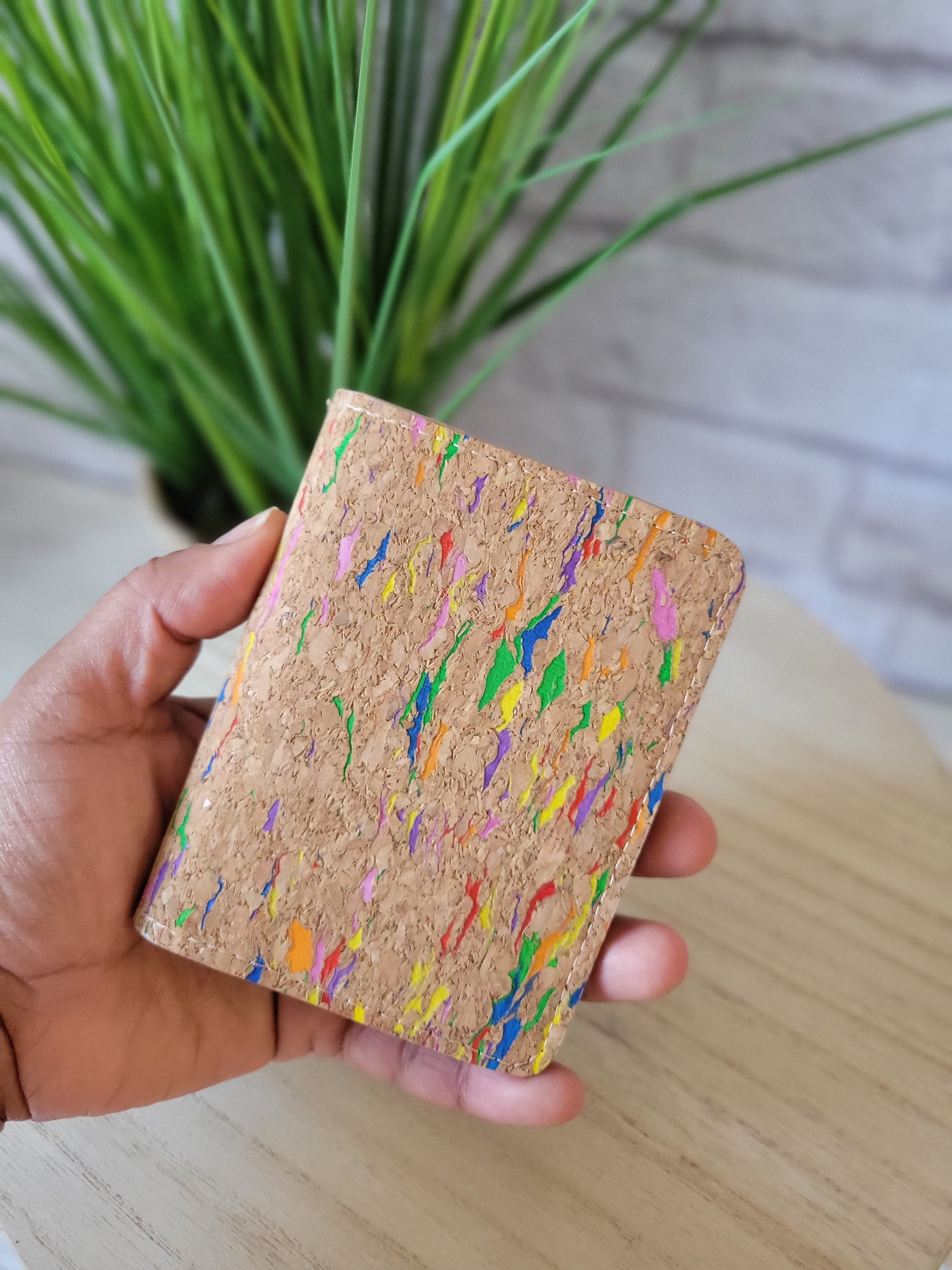 Cork Wallet Vegan Wallet for Women Rainbow Wallet Credit Etsy