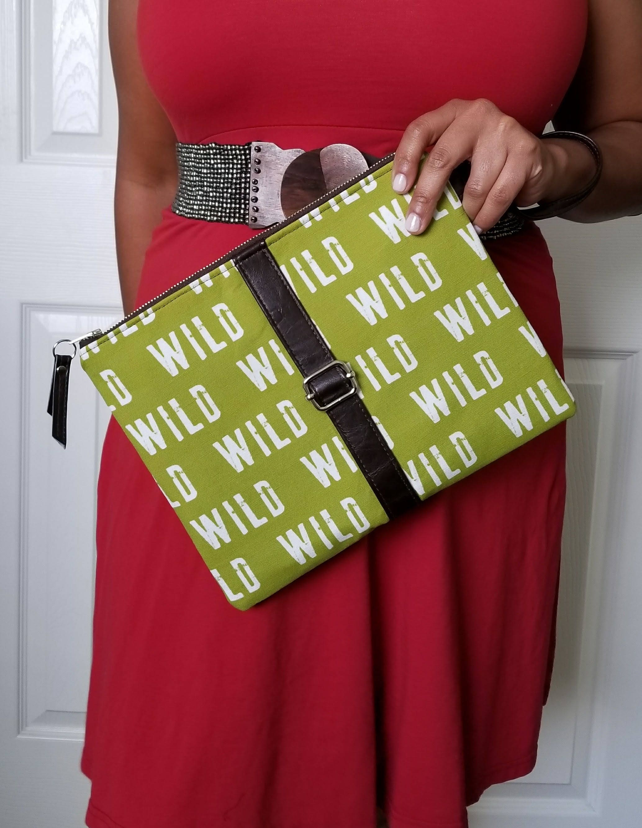 olive green clutch purse