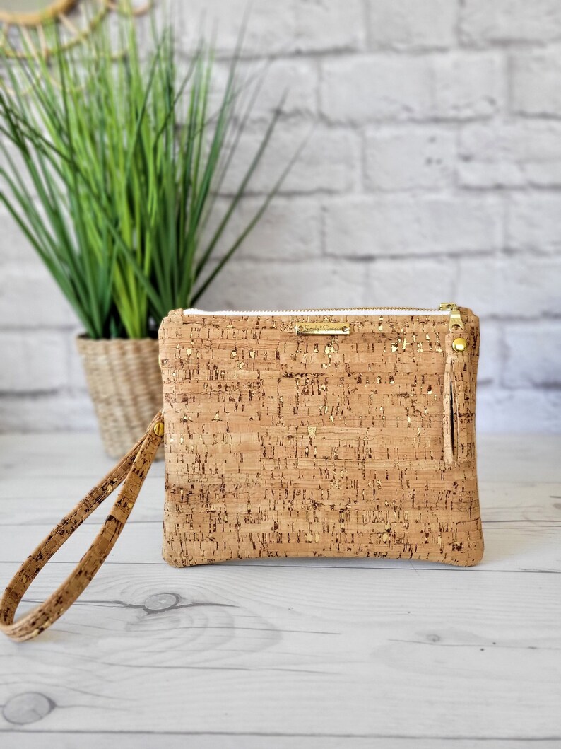 Cork Purse Cork Wallet Cork Bag Cork Wristlet Cork Clutch Etsy
