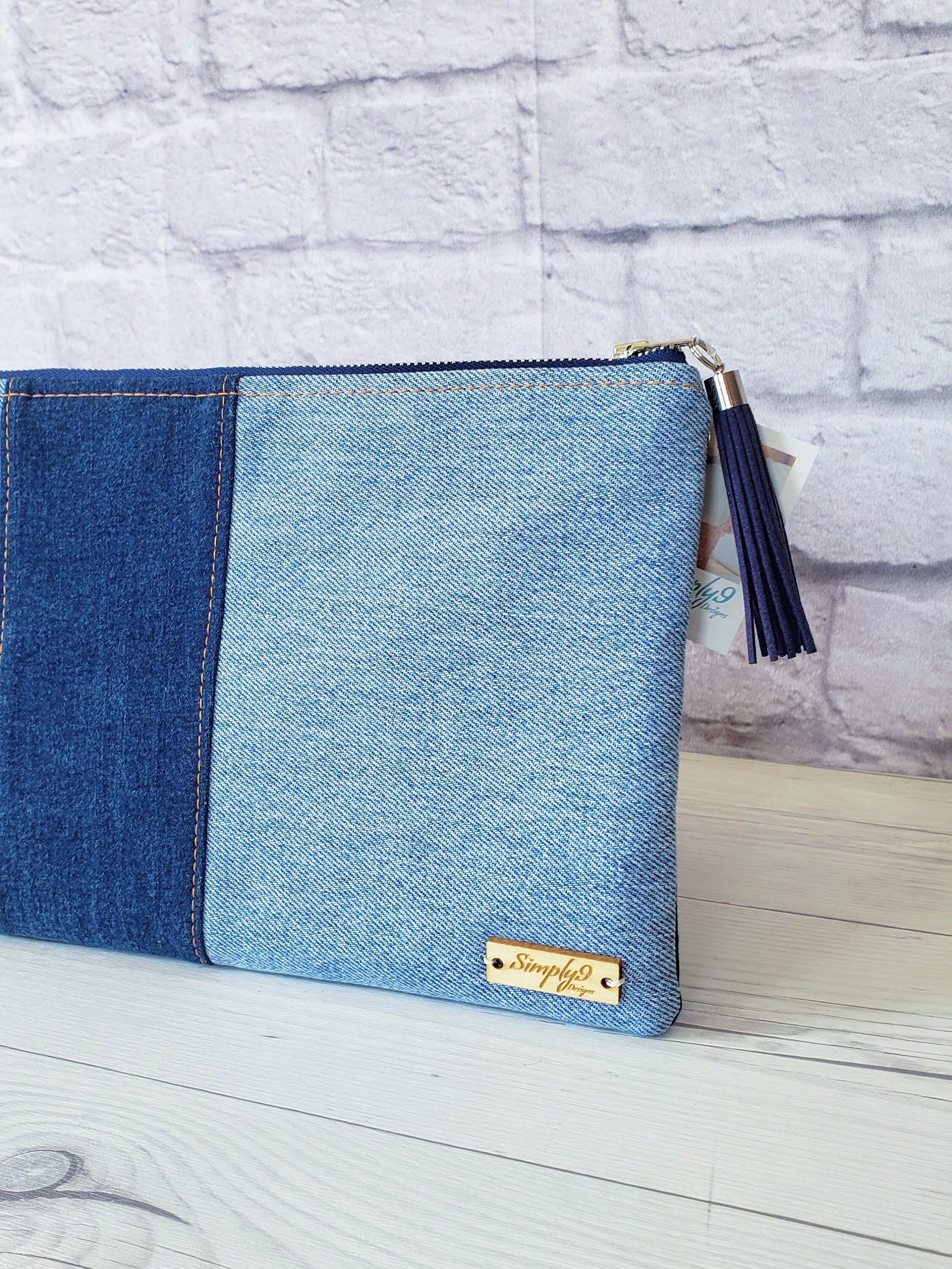 Denim Clutch, Denim Purse, Denim Bag, Denim Wristlet, Denim Crossbody, Jean Fabric, Denim, Up