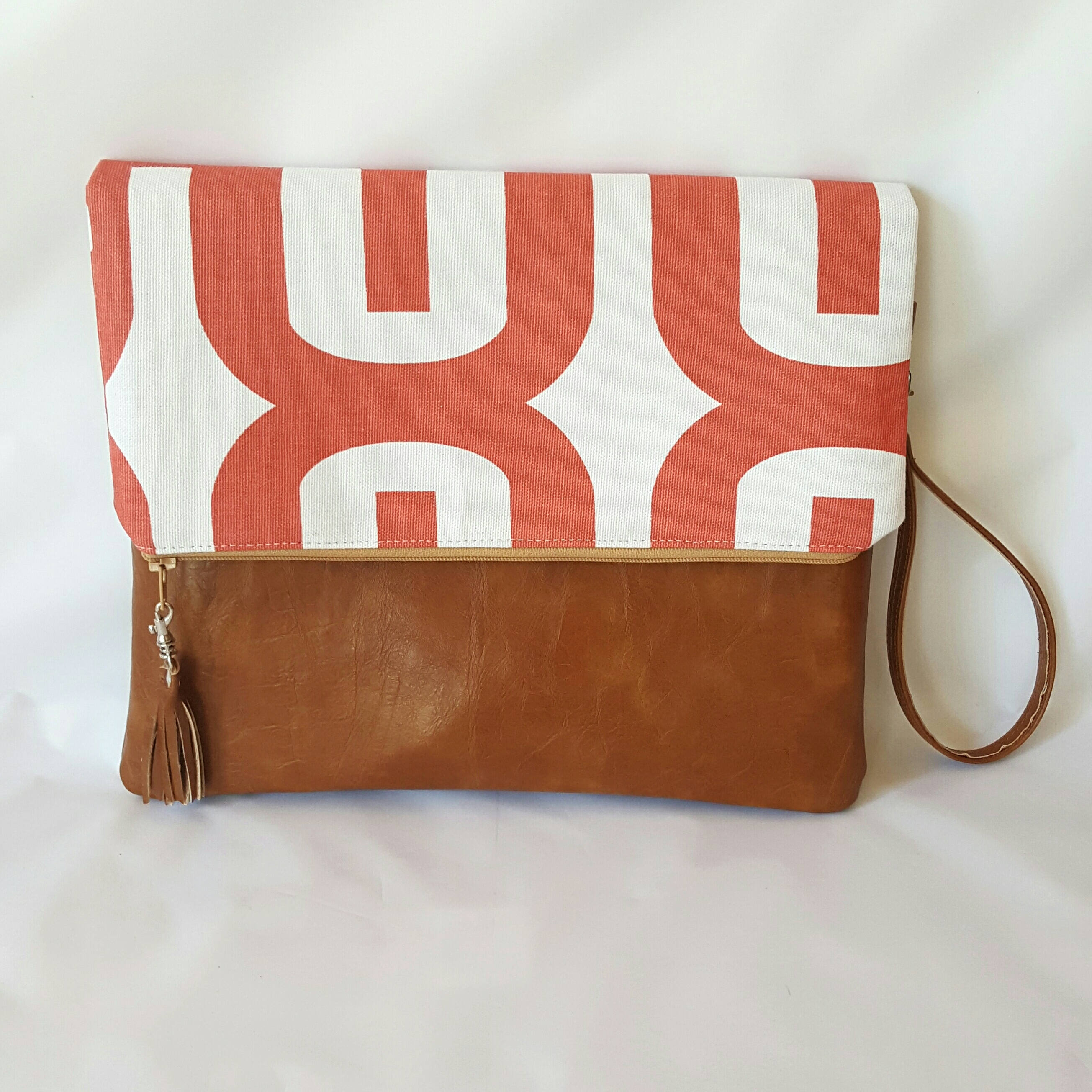 coral clutch purse