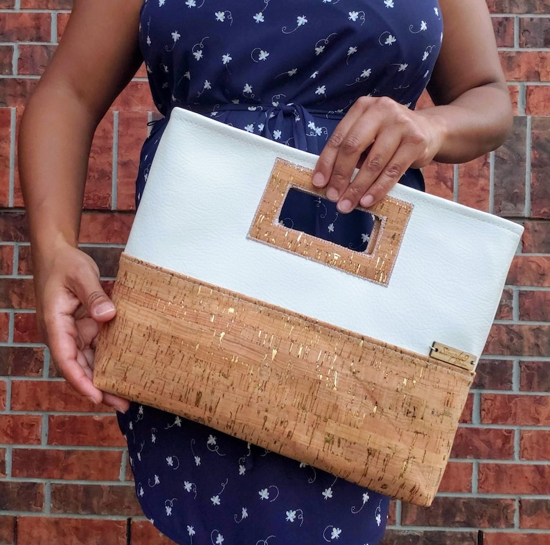 Cork Purse Clutch Purse Cork Clutch Cork Leather White Etsy