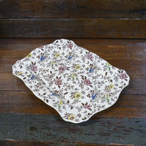 Vintage Chintz Ruffled Edge English Platter