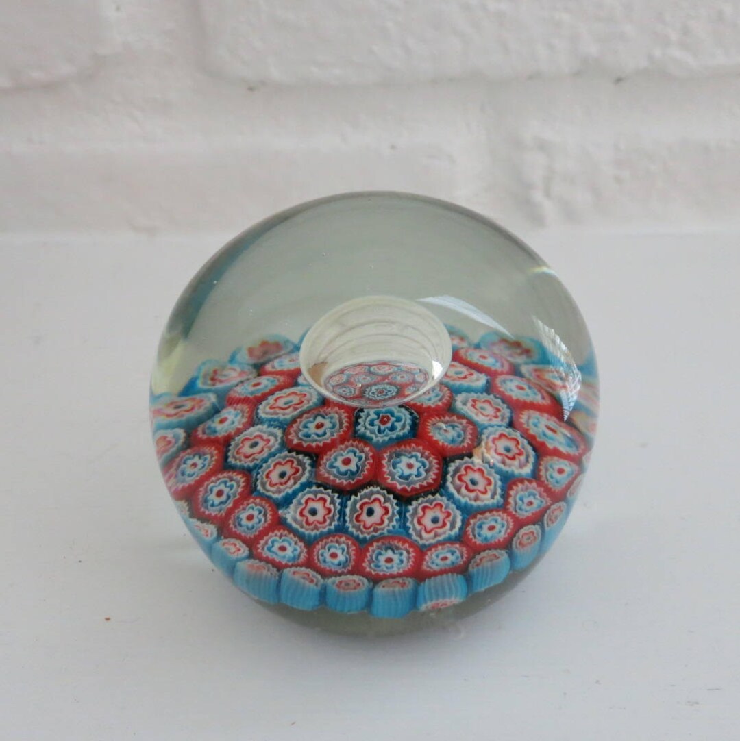 ペーパーウエイト　murano ITALY Antique Vintage Italian Murano Large Millefiori Paperweight