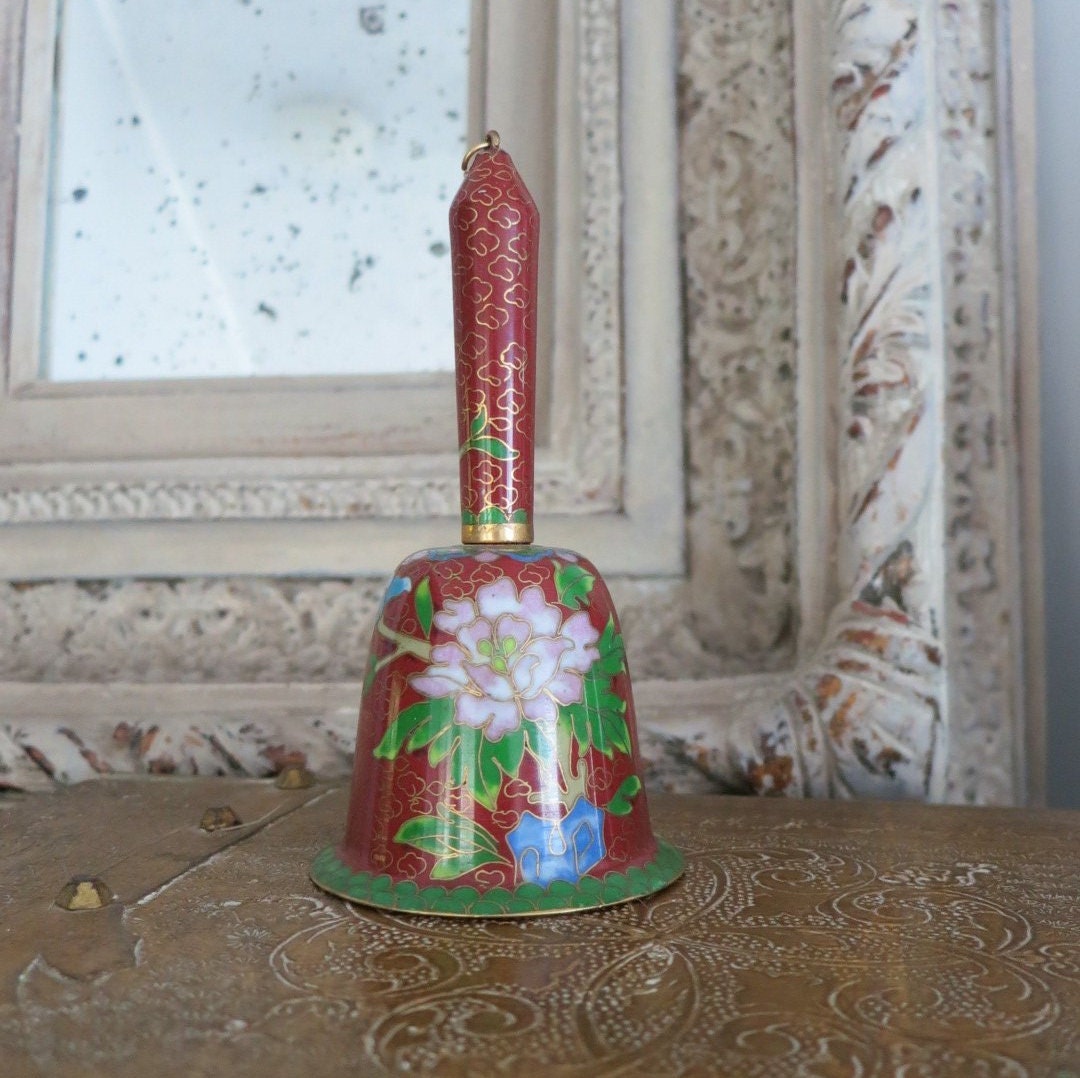 Vintage Pretty Cloisonne Bell Small Decorative Desk Bell Etsy