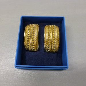 Vintage Italian PAOLO GUCCI Gold Clip Earrings