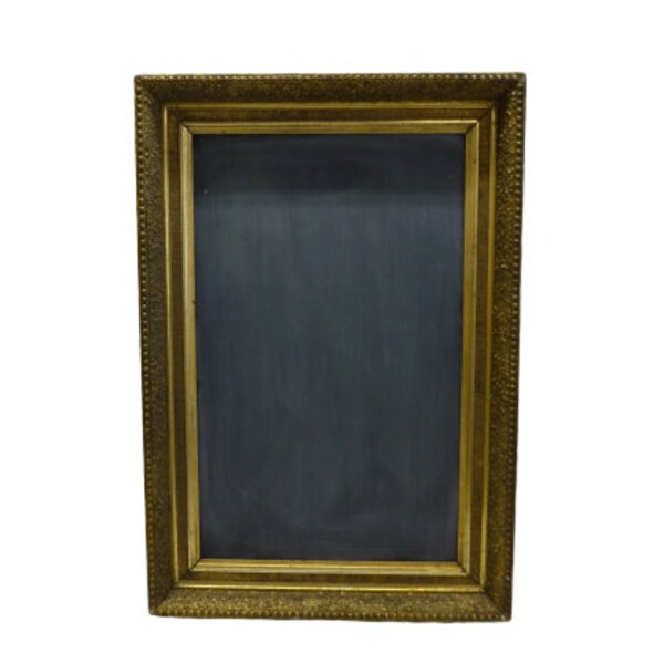 RESERVED for Scott*Large Antique Carved Wood Frame Chalkboard, 29" by 20" Beautiful Lines Black Chalkboard in Antique Gold Leaf & Wood Frame