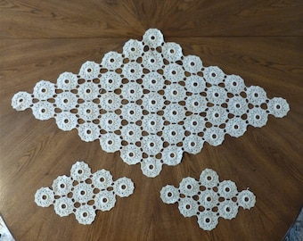 Vintage Hand Crocheted Doilies Set