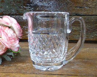 Small Waterford Glass Crystal Pitcher Signed Vintage Creamer Vase 4 Inch