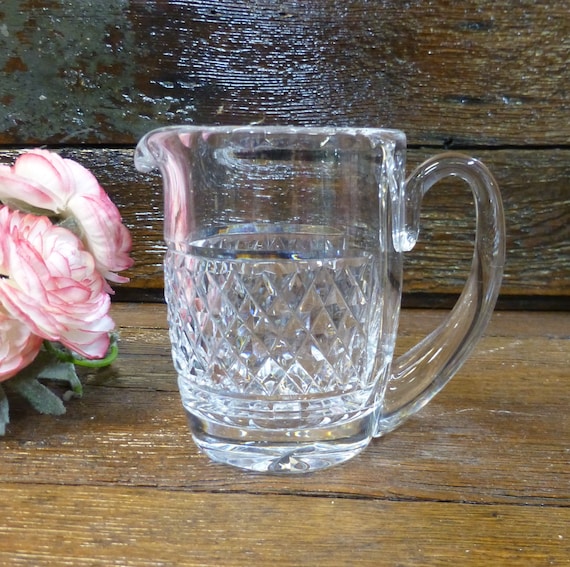 Small Waterford Glass Crystal Pitcher Signed Vintage Creamer Vase 4 Inch