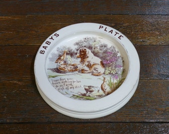 Antique English Childs Dish Plate Bowl - Nursery Rhyme