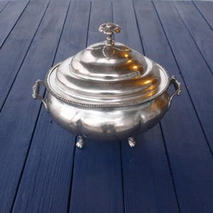 Antique Coin Silver Two Handled Tureen with Cover