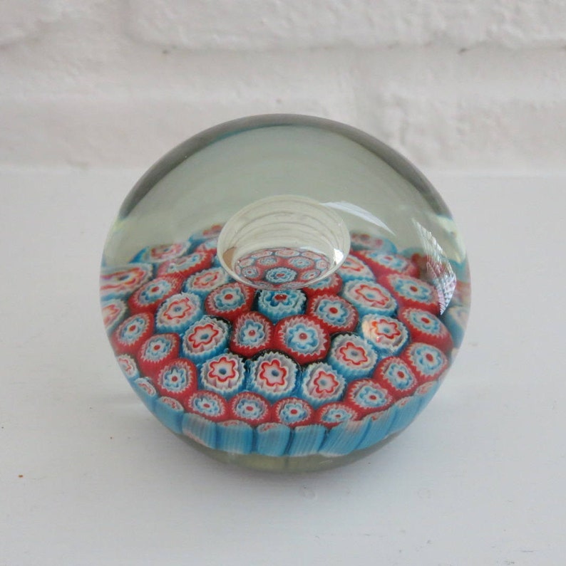 Millefiori Murano Glass Paperweight from Italy Vintage Etsy