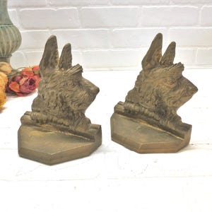 Vintage Cast Iron Scottie Dog Bookends - Scottie Door Stops - Dog Lover Gift
