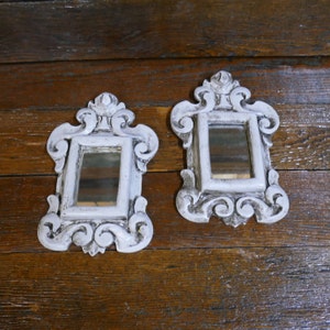 Vintage Rococo Small Italian Wall Mirrors - Pair