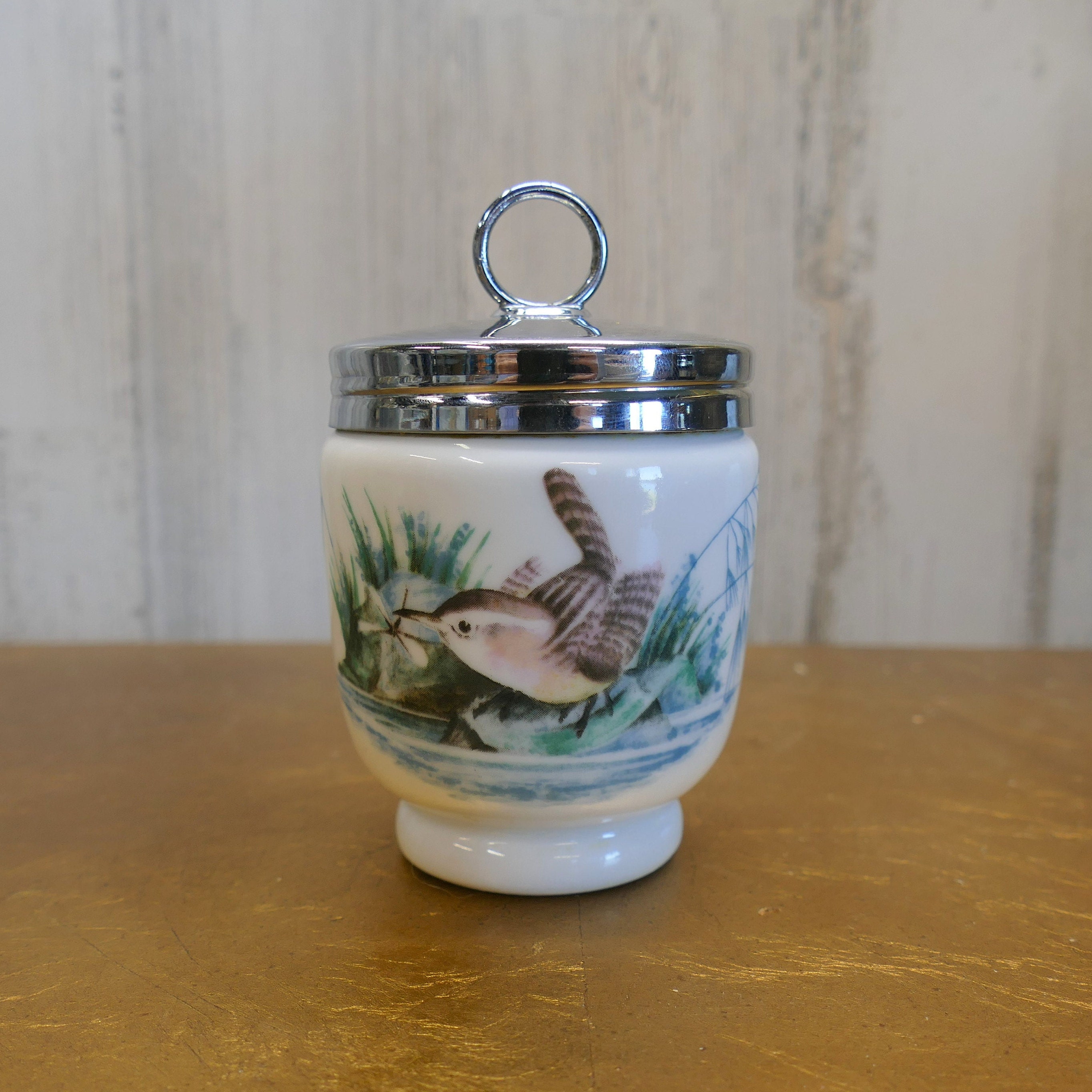 Royal Worcester Single Egg Coddler & Lid Bird, insect and worm