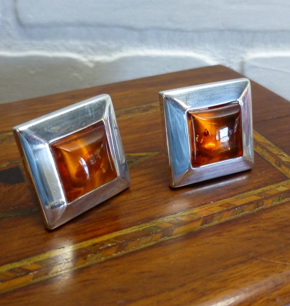 Sterling silver square pierced Gem