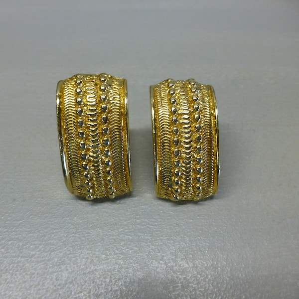 Vintage Italian PAOLO GUCCI Gold Clip Earrings