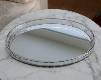 Vintage Lucite Mirrored Vanity Tray Mid Century